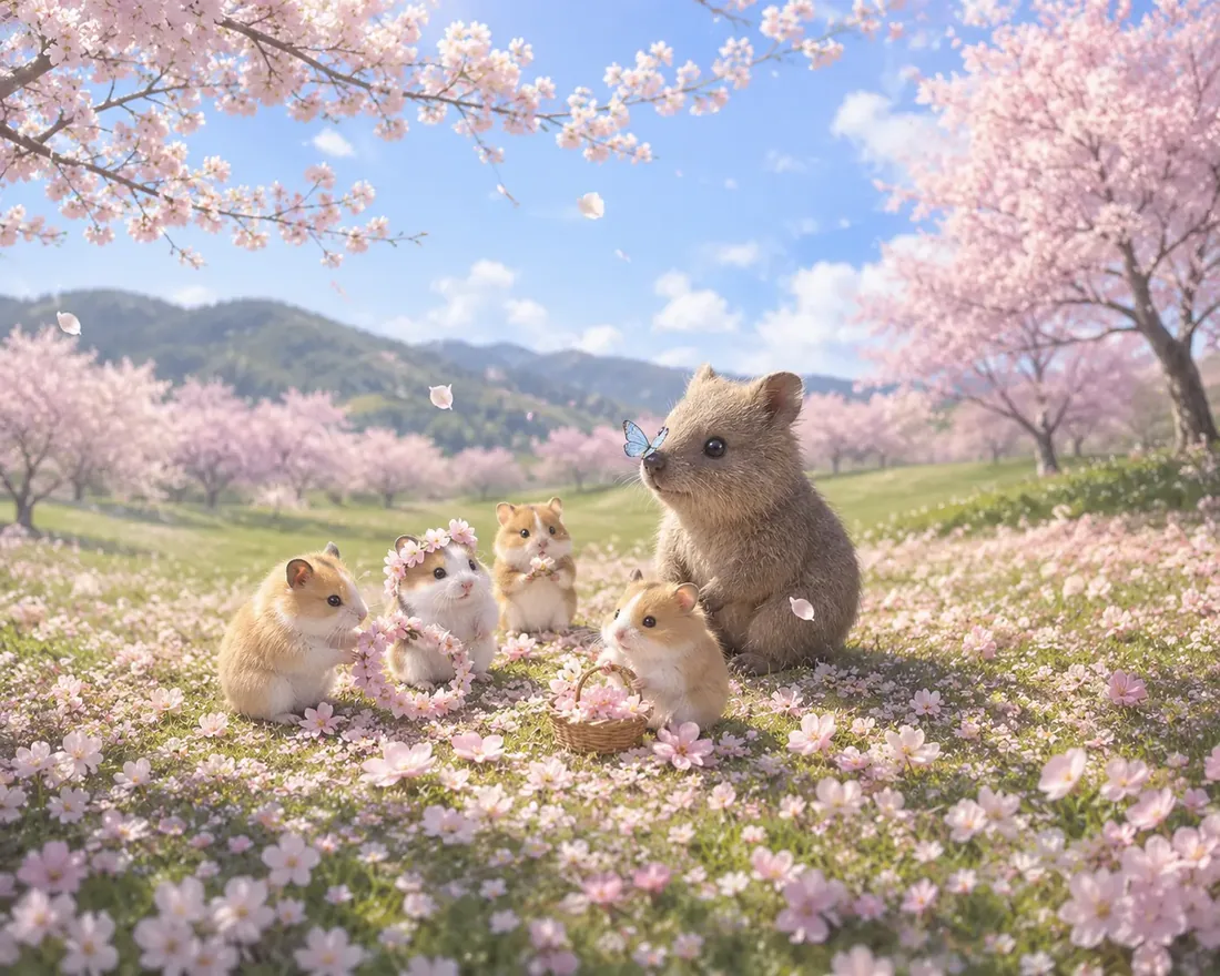 벚꽃 흩날리는 날, 작고 소중한 친구들의 모임 현장!🌸🦋